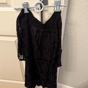 Miami Black Lace Off-Shoulder Blouse